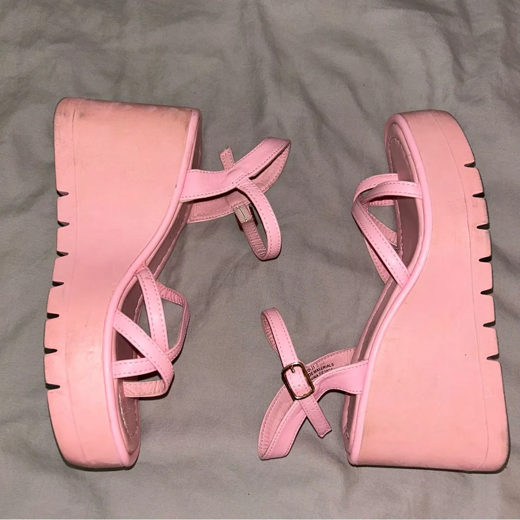 Madden Girl  Vaultt Platform Wedge Sandals 5 Pink - Image 9