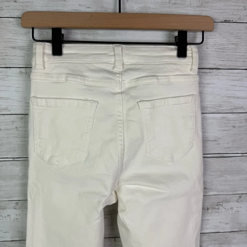 Universal Standard Seine High Rise Skinny Jeans Size 0 White - Image 4