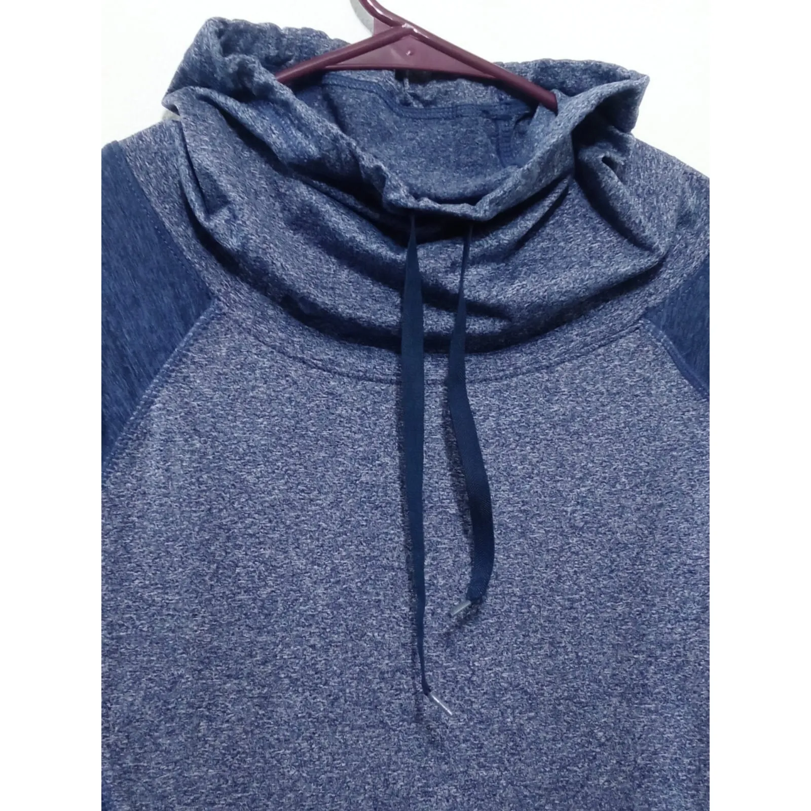 Avia Women's Athletic Top Pullover Blue Drawstring Long Sleeve Funnel Neck XL - Image 3