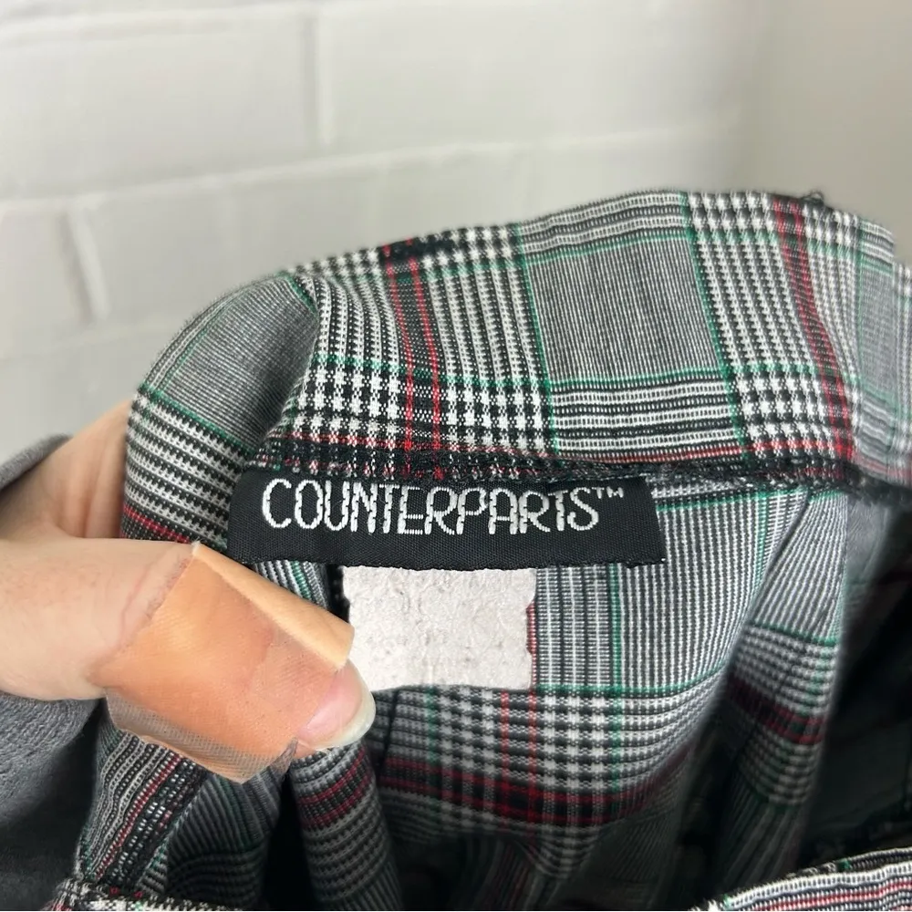 Counterparts Vintage Holiday Plaid Pleated Stirrup Leg Pants Size M - Image 3