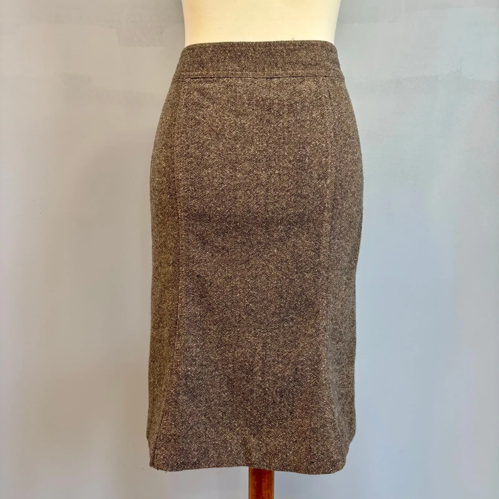 VTG Y2K Gap Brown Tweed Wool Blend Pencil Skirt Poetcore Neutral, Women's Size 4 - Image 2