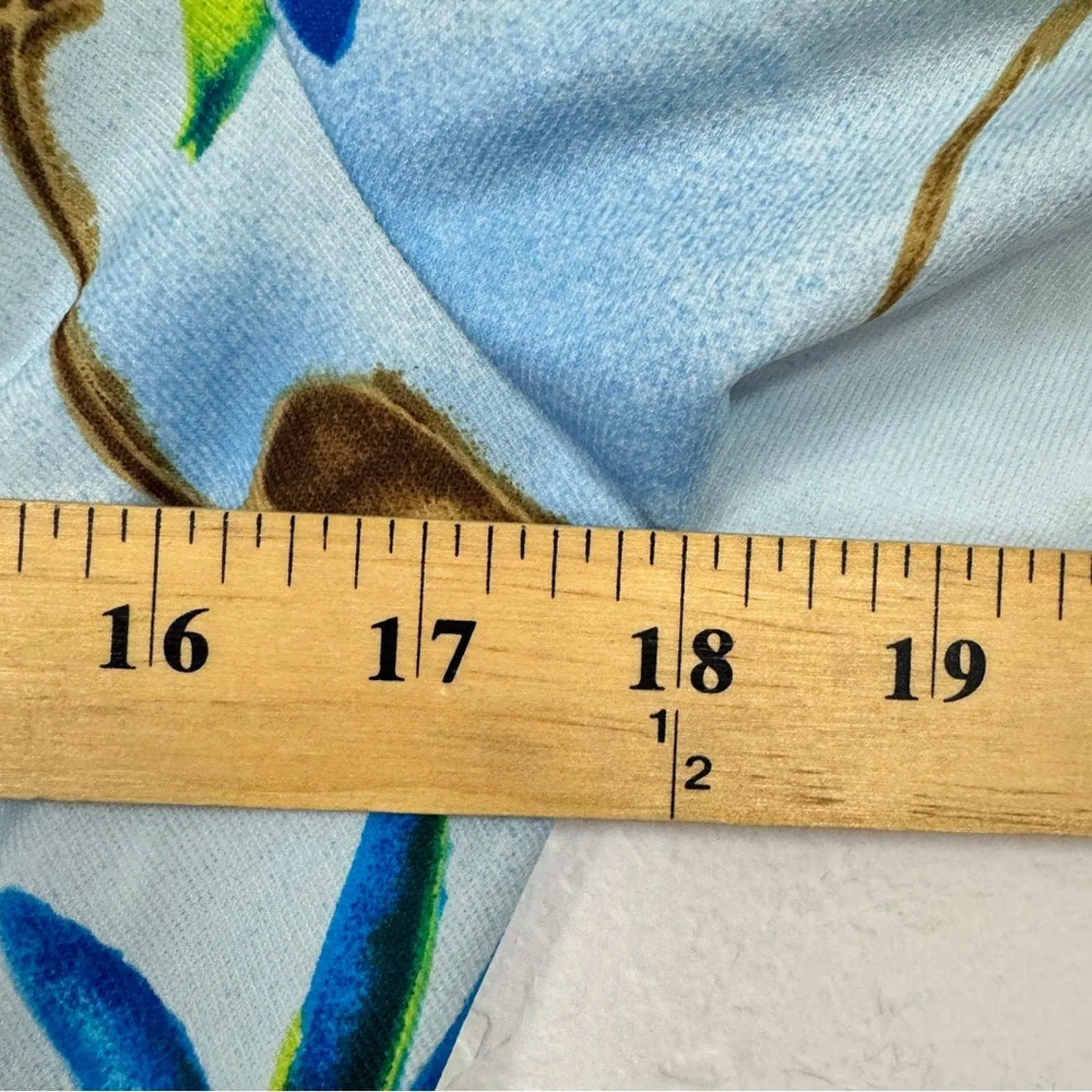 Vintage 1970s Andrade Hawaiian Blue Floral Maxi Dress Womens 10 Tropical Island - Image 10