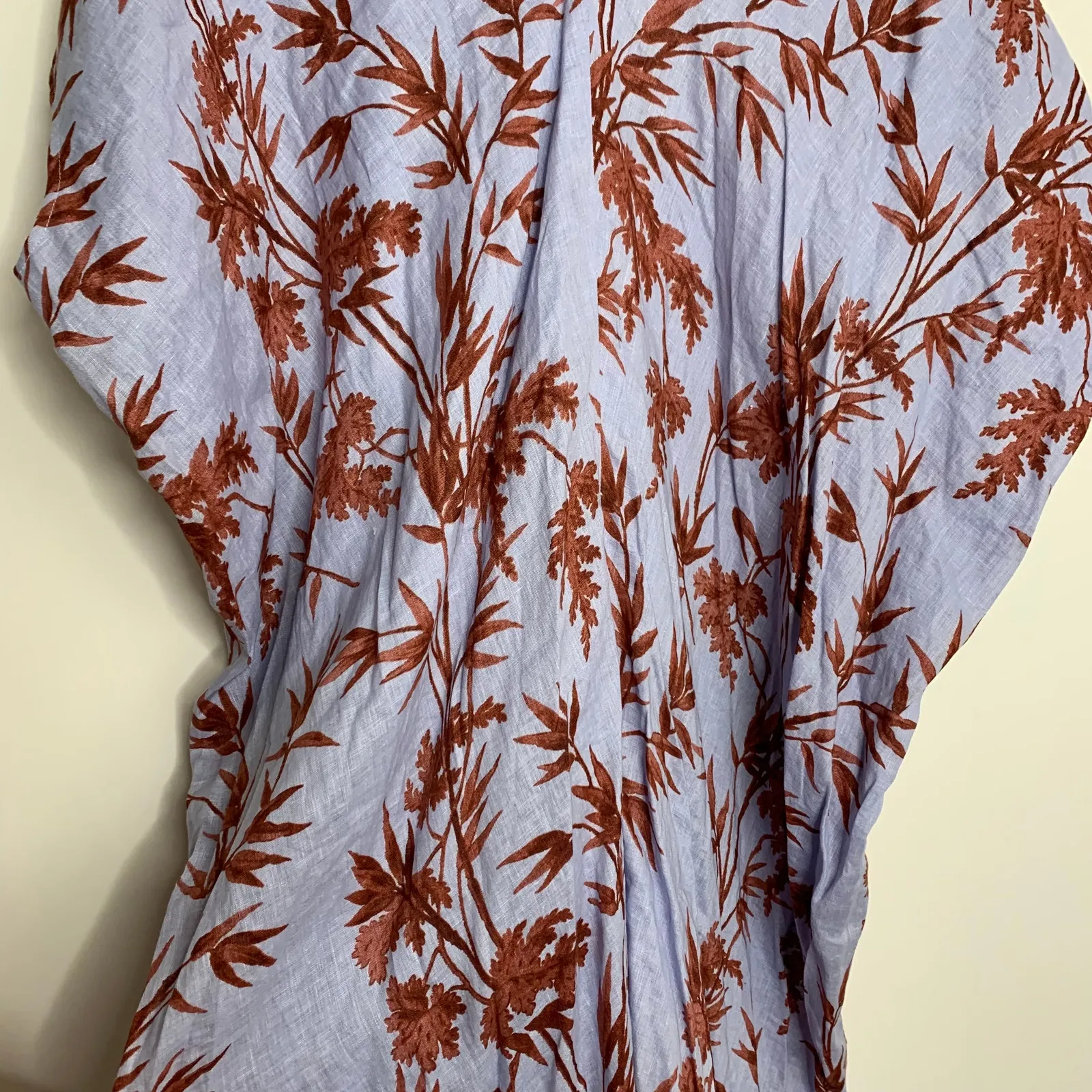 Hatch The Linen Riviera Dress Heron Print Blue Red Floral One Size Maternity - Image 9