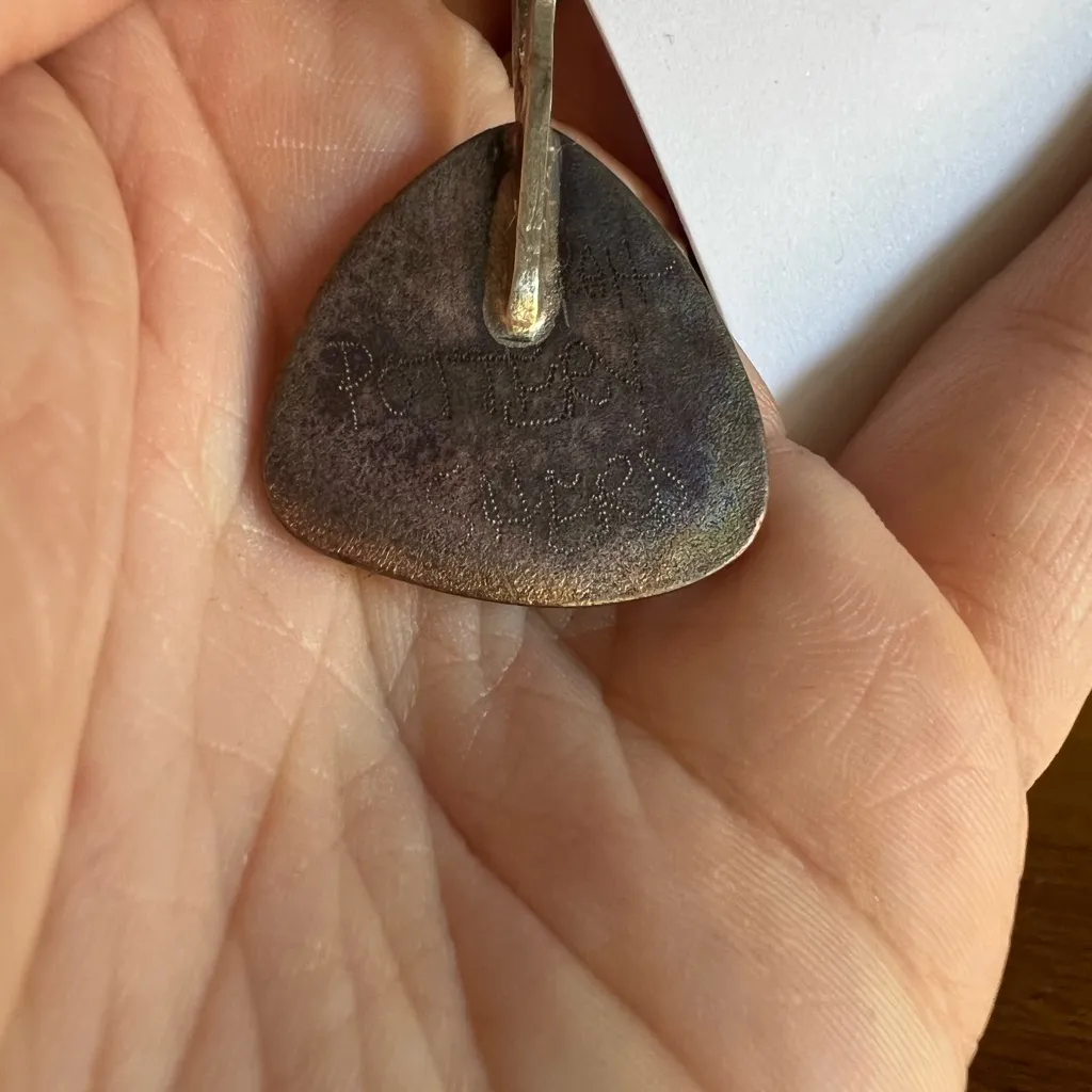 Signed Pottery Sherd Pendant And Earrings Set Artisan Made Navajo 925 chain Silver - Image 8