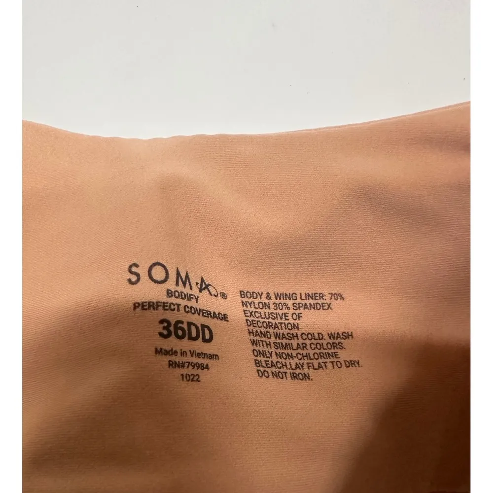 Soma BODIFY Front-Close Perfect Coverage Bra Warm Amber Size 36DD Pushup - Image 5