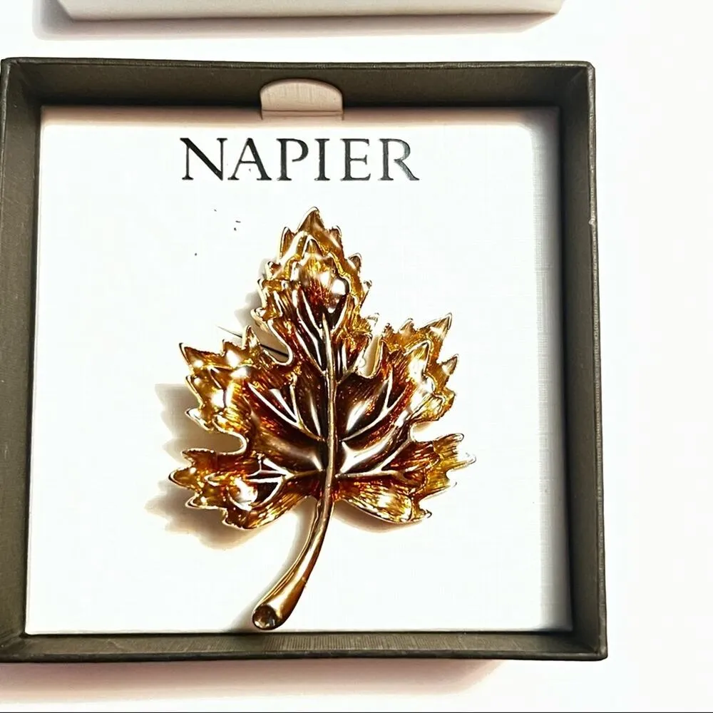 Napier Womens Classic Style Maple Leaf Brooch - Image 4