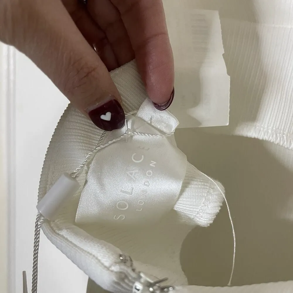 NEW! SOLACE London white plunge vneck maxi front slit dress US 4 *READ DESCR* - Image 10