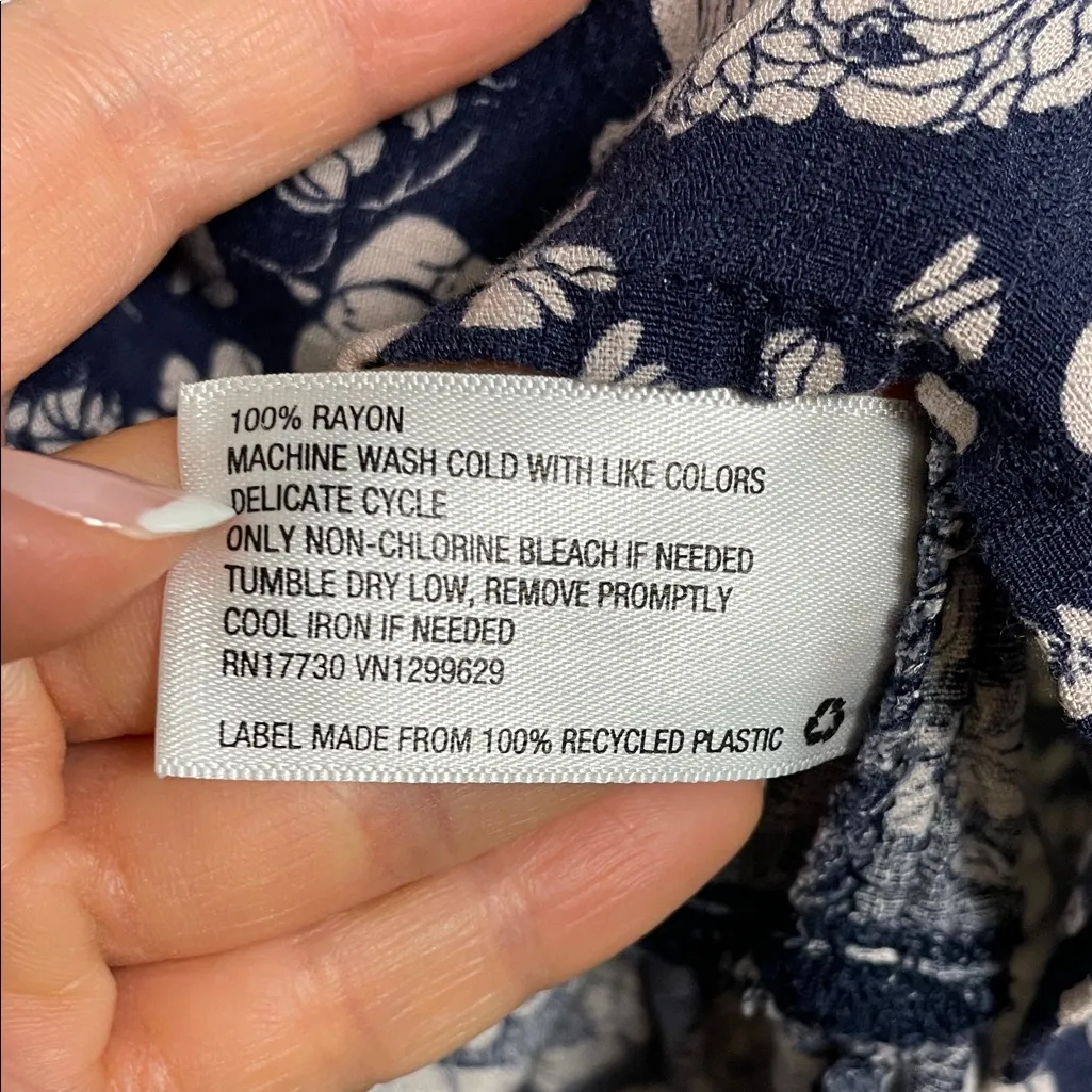 Knox Rose Women’s Boho Cottagecore Floral Print Navy Blue Ivory Midi Maxi Dress - Image 9