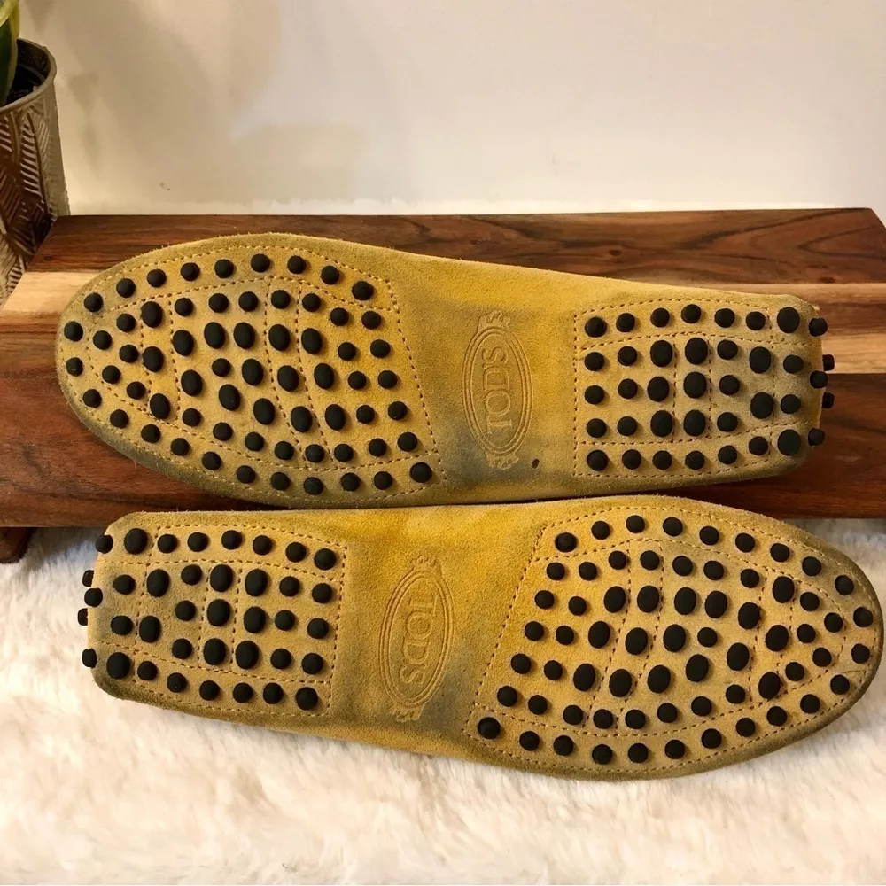 TOD’S Gommino Driving Shoes in Suede - Yellow - Image 8