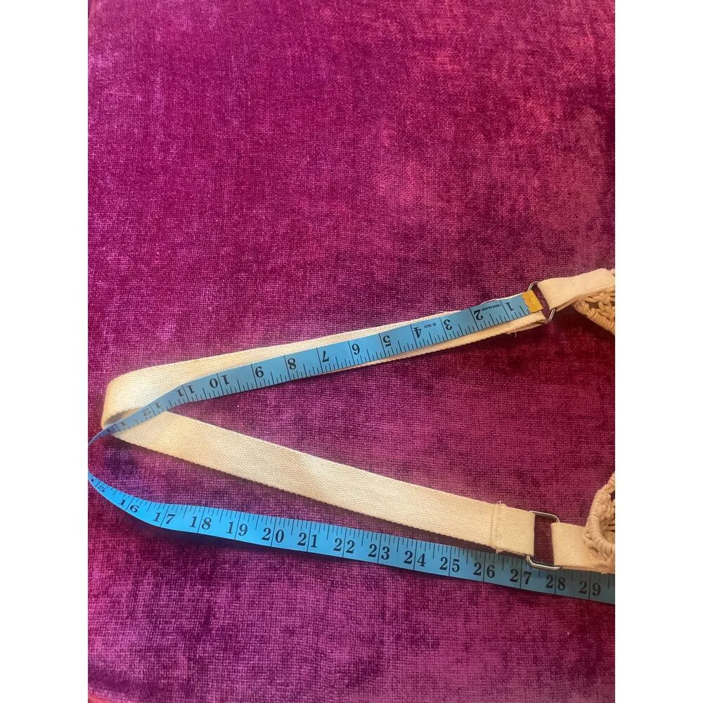 ROXY Macrame and Stripe Bucket Shoulder Bag / Purse - Image 7