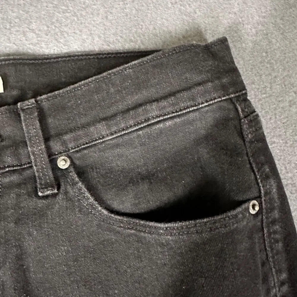 Levis 505 Womens 29 Straight Black Denim Jeans Flat Front 5 Pocket Design - Image 6