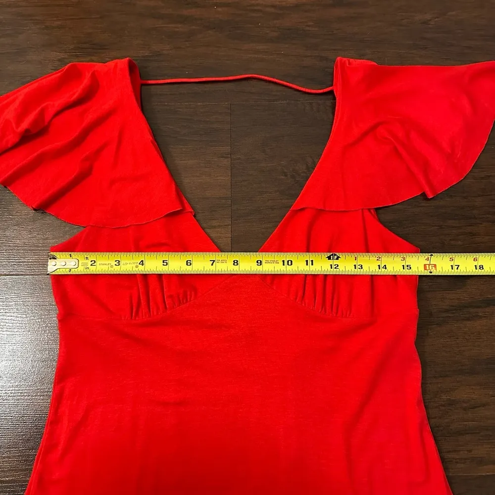 Armani Exchange red low back midi dress size L - Image 10