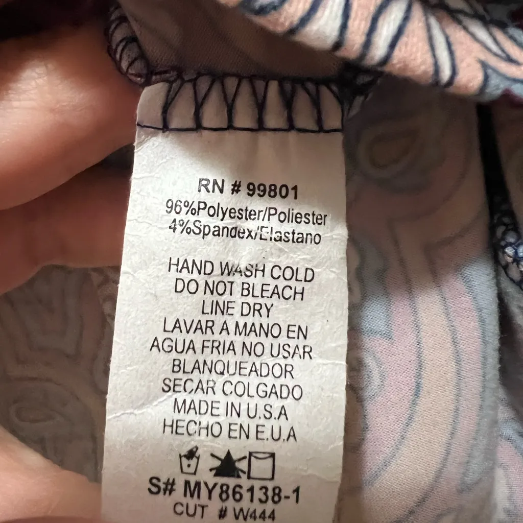 Buttery Soft Mock Neck Colorful Long Sleeve Medallion Print Dress Size Large - Image 2