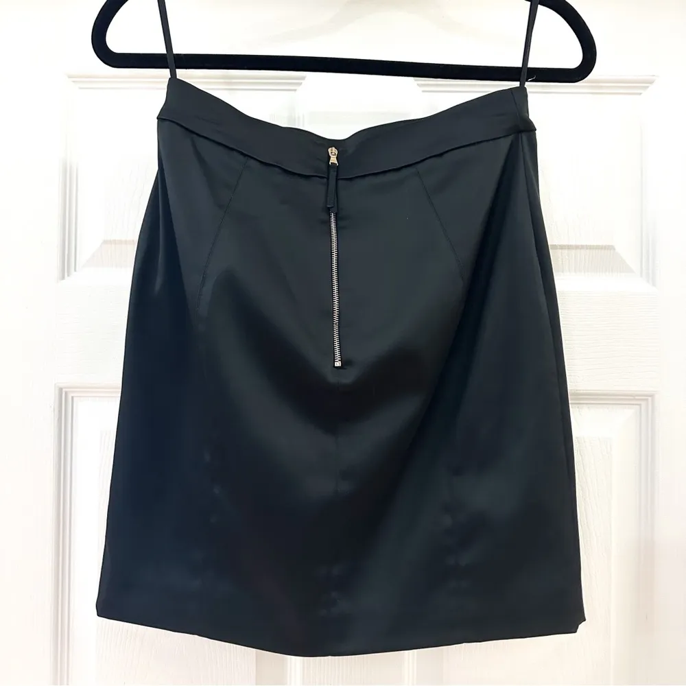 Dolce & Gabbana Vintage Satin Mini Skirt Black Animal Print Lining sz Small - Image 2