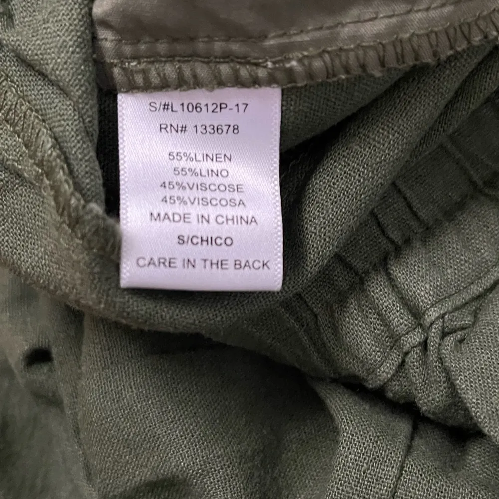 Preowned Love Tree Green Linen Straight Pants - Image 5