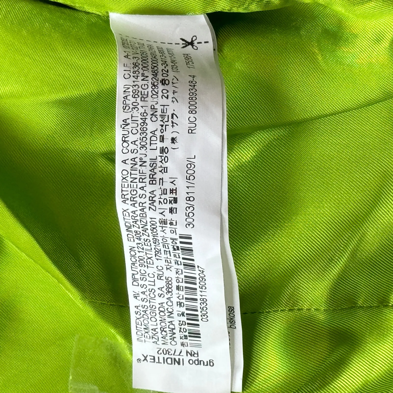 ZARA Textured Blazer‎ Skirt Set Neon Green Size M/L - Image 10