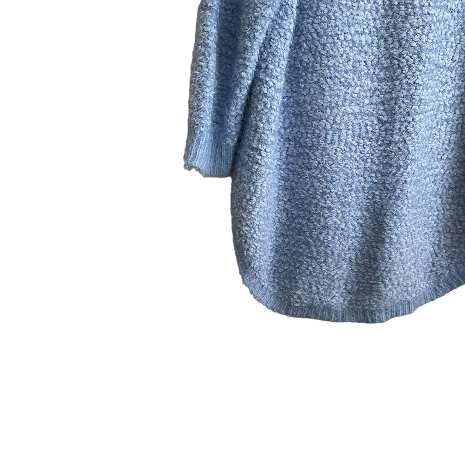 Studio JPR Sweater Women XL Blue Crew Neck 3/4 Sleeve Sherpa‎ Fuzzy Cozy Casual - Image 5