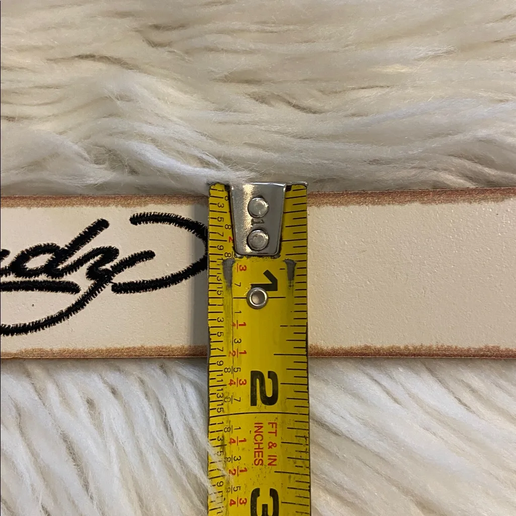 Ed Hardy White Leather Belt with Tattoo Design brand new size L - Image 13