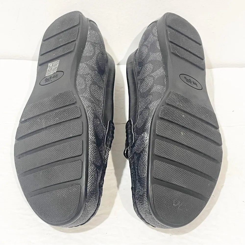 Coach Size 8.5 Signature Olive Black & Grey Jacquard Loafers - Image 7