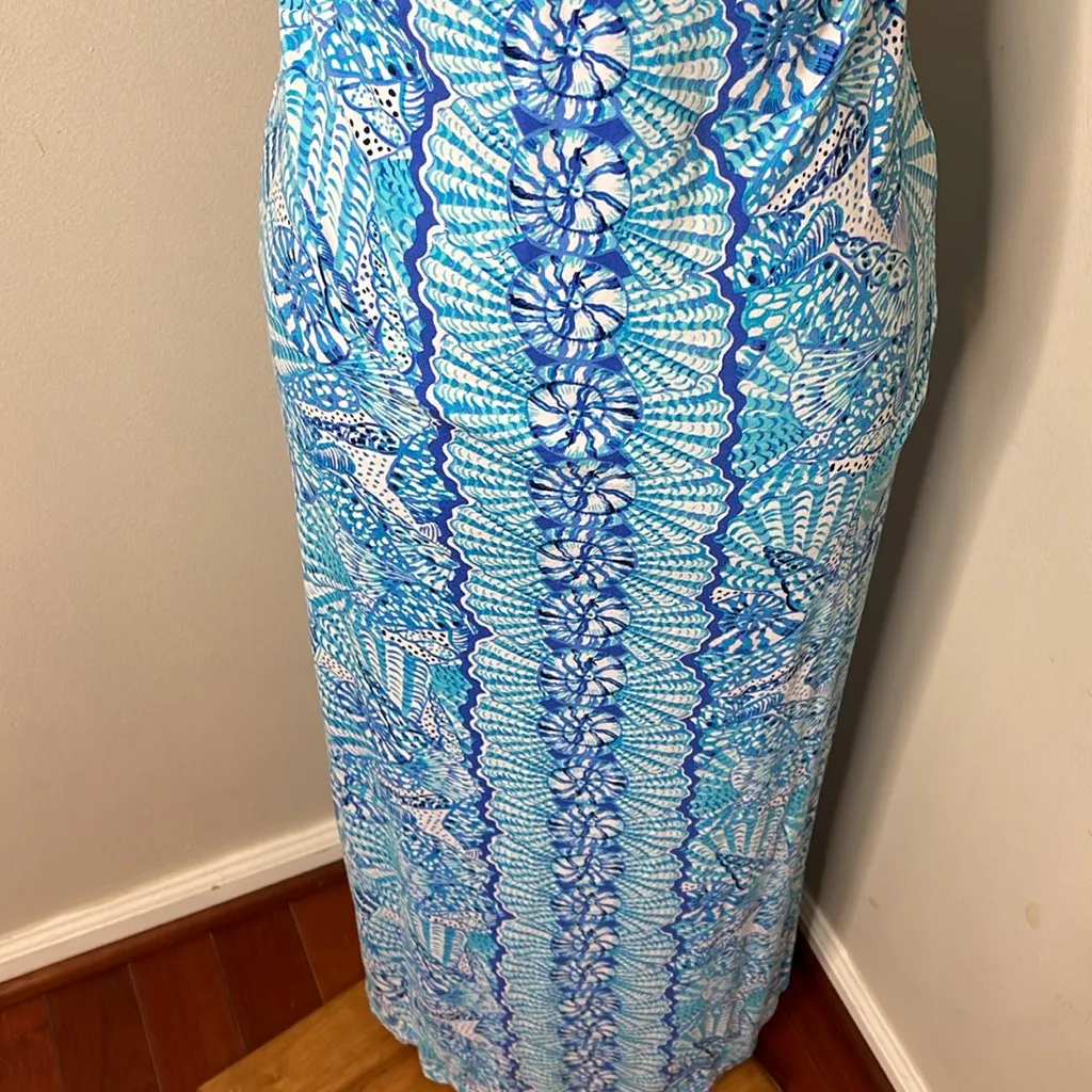 UPF 50‎ Lilly Pulitzer Sophiletta Maxi Dress in Amalfi Blue By The Seashore - Image 8