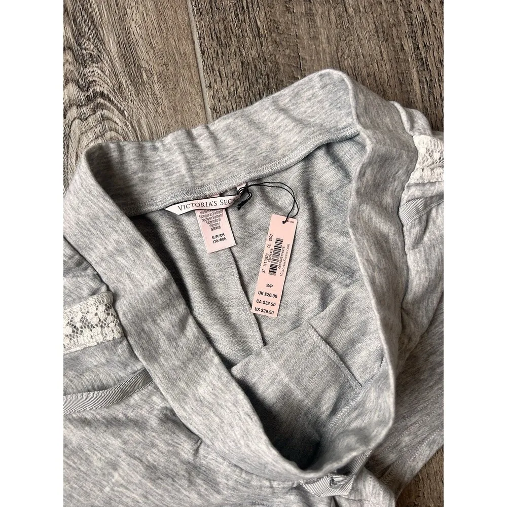 Victoria’s Secret Pink Women Gray Shorts Sz SMALL Lightweight lace side trim NWT - Image 3