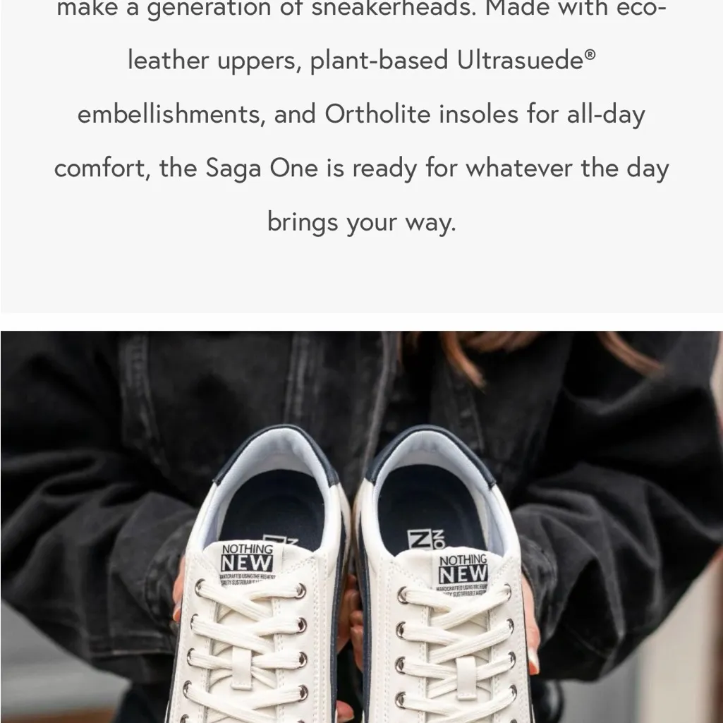 Nothing New Women’s Saga One Navy and White Sneakers with Tan Sole Size 9 - Image 12