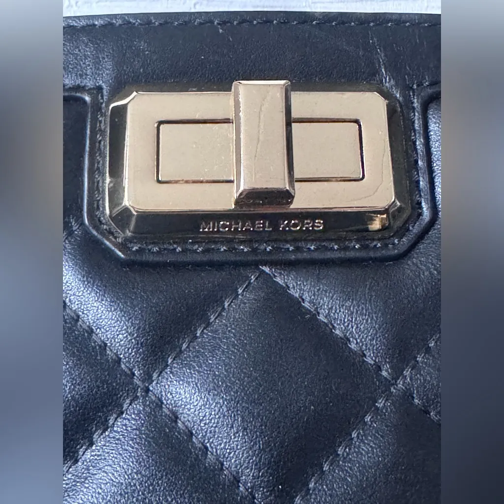 Michael Kors Black Quilted Leather Satchel Tote Bag - Image 5