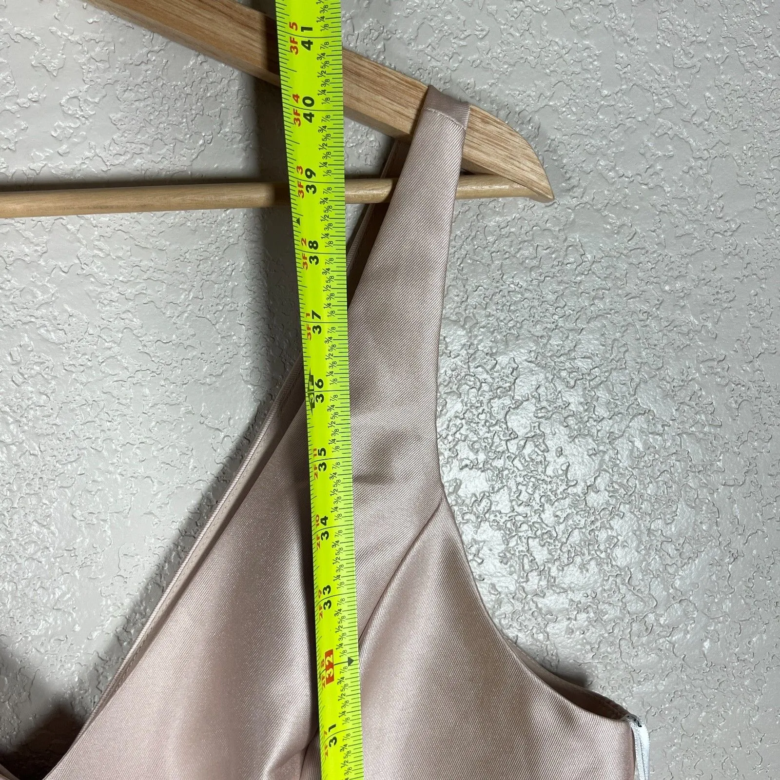 Alfred Sung Cocktail Dress 14 Blush Pink Satin Fit Flare V-neck Bridesmaid - Image 10