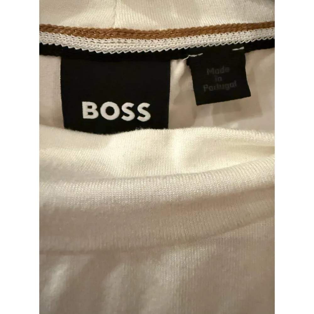Hugo Boss Women's Ivory Emise Twist Neck Sleeveless Top XL - Image 3