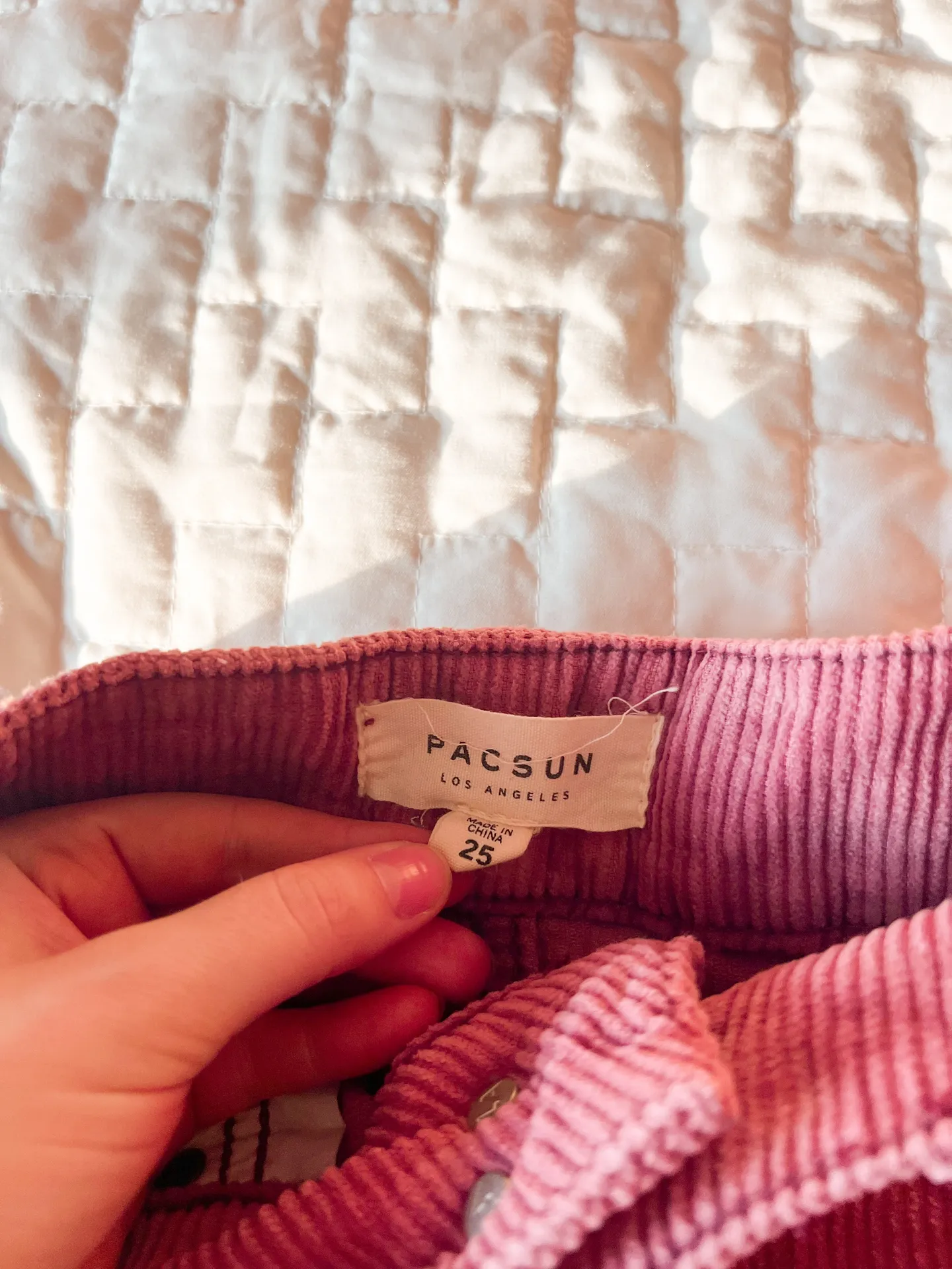 Mauve Corduroy Mini Skirt Size 25 - Image 3