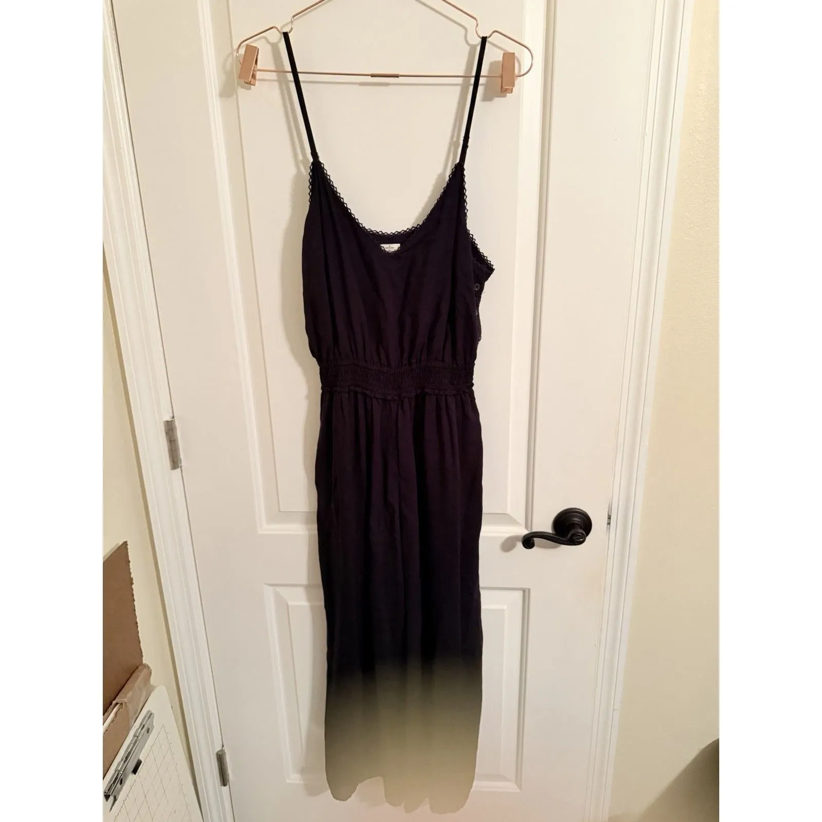 Wilfred Aritzia Irene Jumpsuit Size M Boho Black Side Button Cinched Waist - Image 9