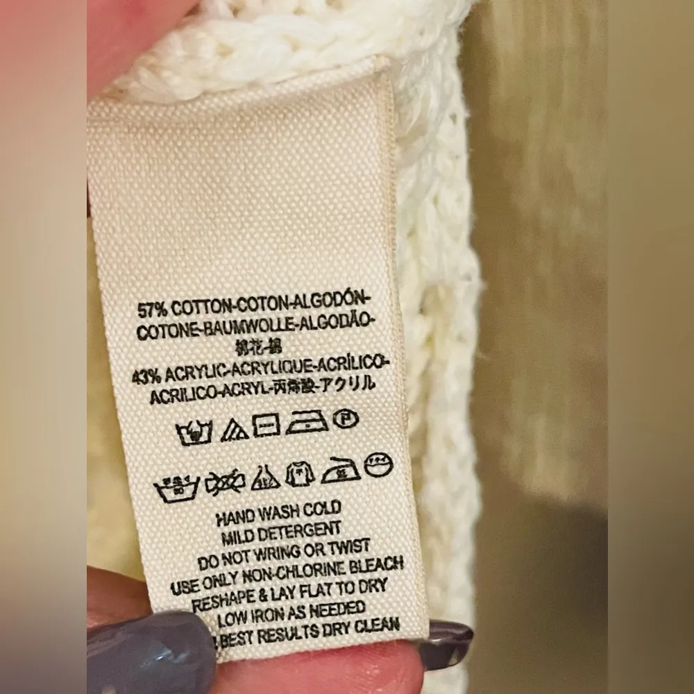 Free People Ivory Hot Tropics V-Neck Tunic Pullover Knit Sweater Size SMALL NWOT - Image 8