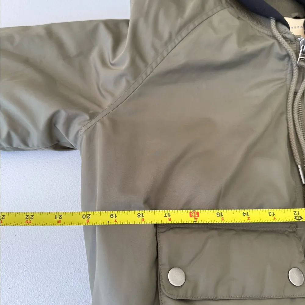 Aeropostale Army Green Removable Hooded Bomber Jacket Medium - Image 5