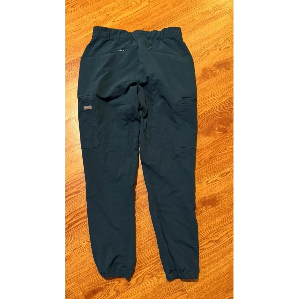FIGS Scrub Pants Technical Collection Women’s XS Teal Blue Drawstring Pockets - Image 6
