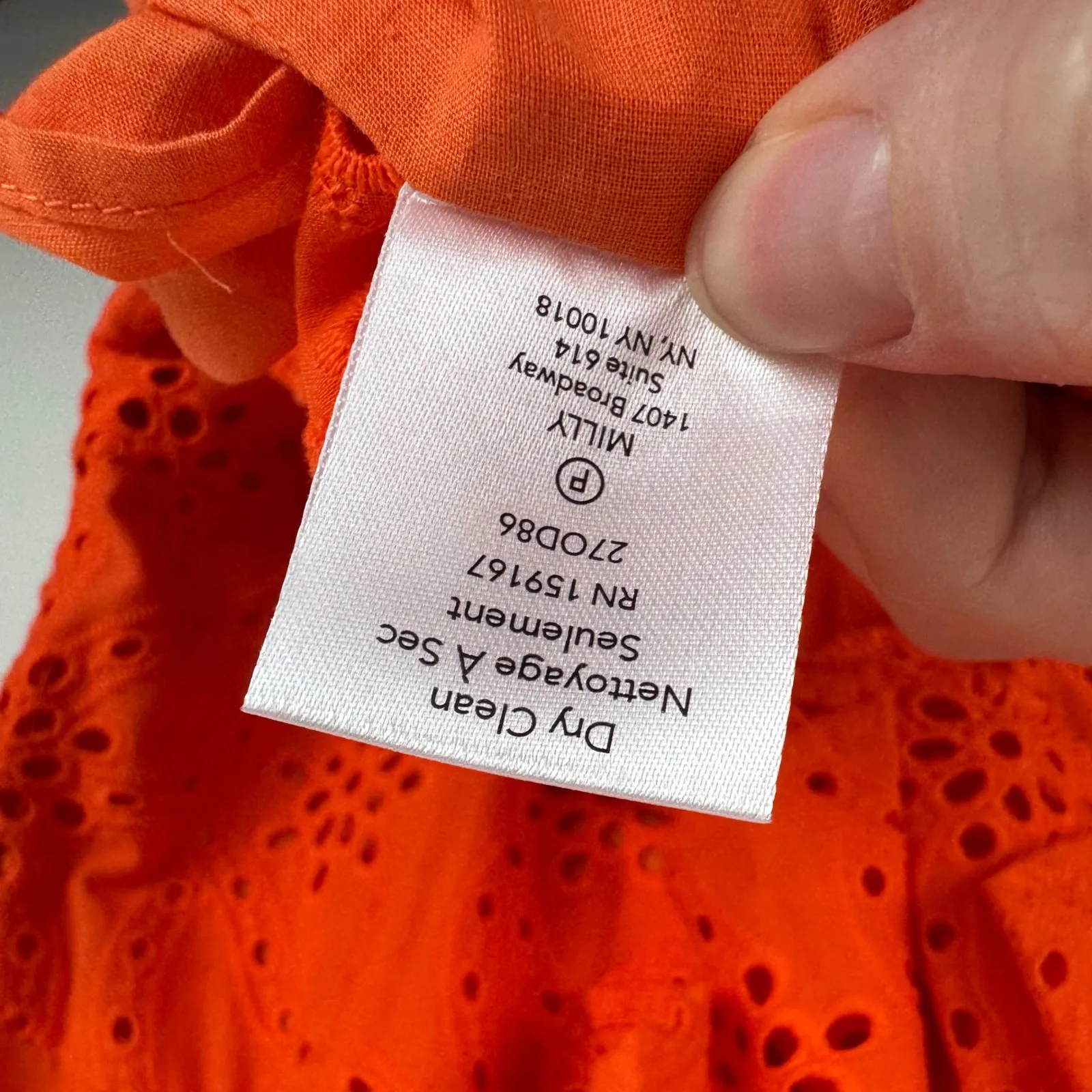 Milly Novi Eyelet Wrap Dress Sz 12 Orange Wrap Sleeveless Party Summer‎ Wedding - Image 8