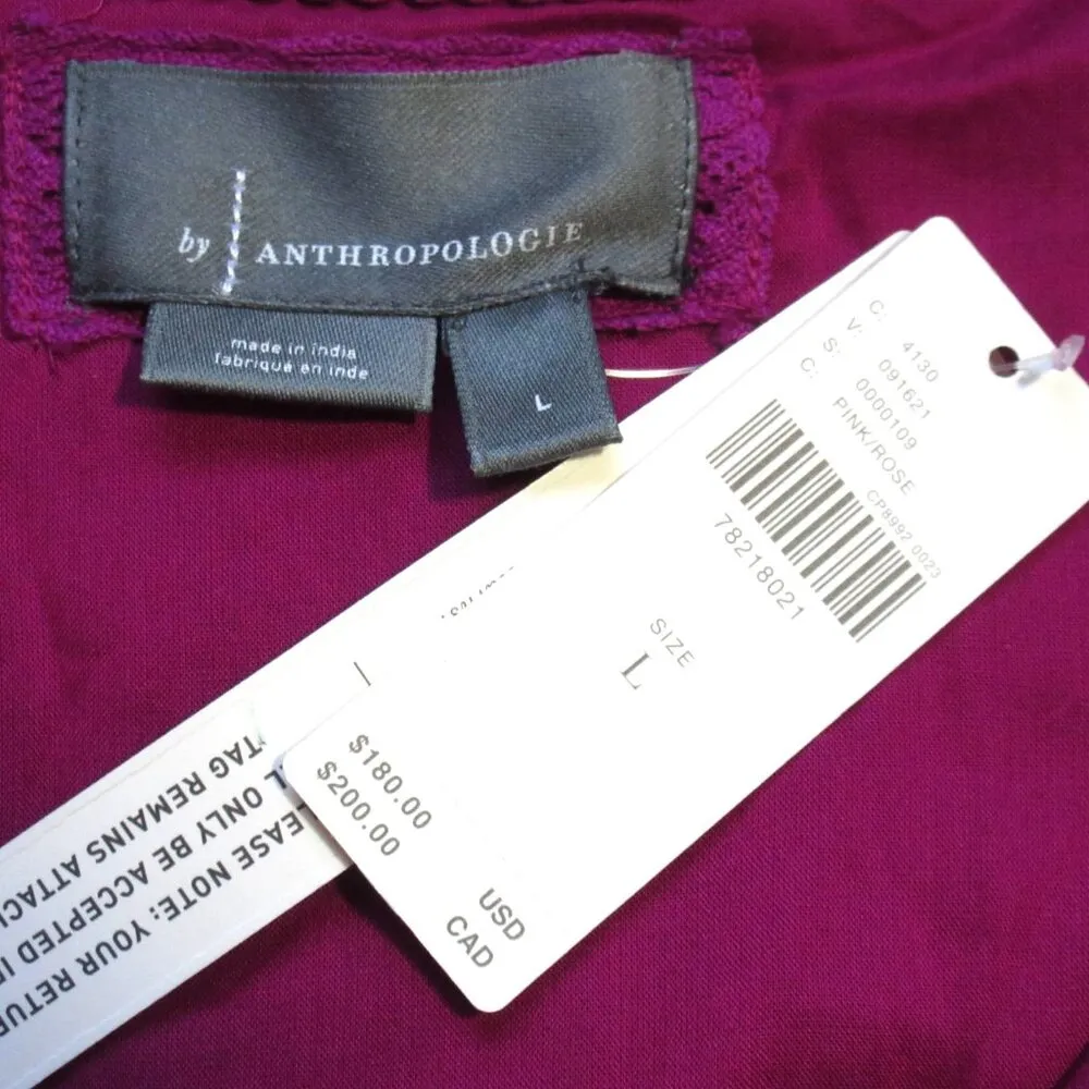 NWT by Anthropologie The Somerset Maxi in Pink Velvet Edition Dress L - Image 5