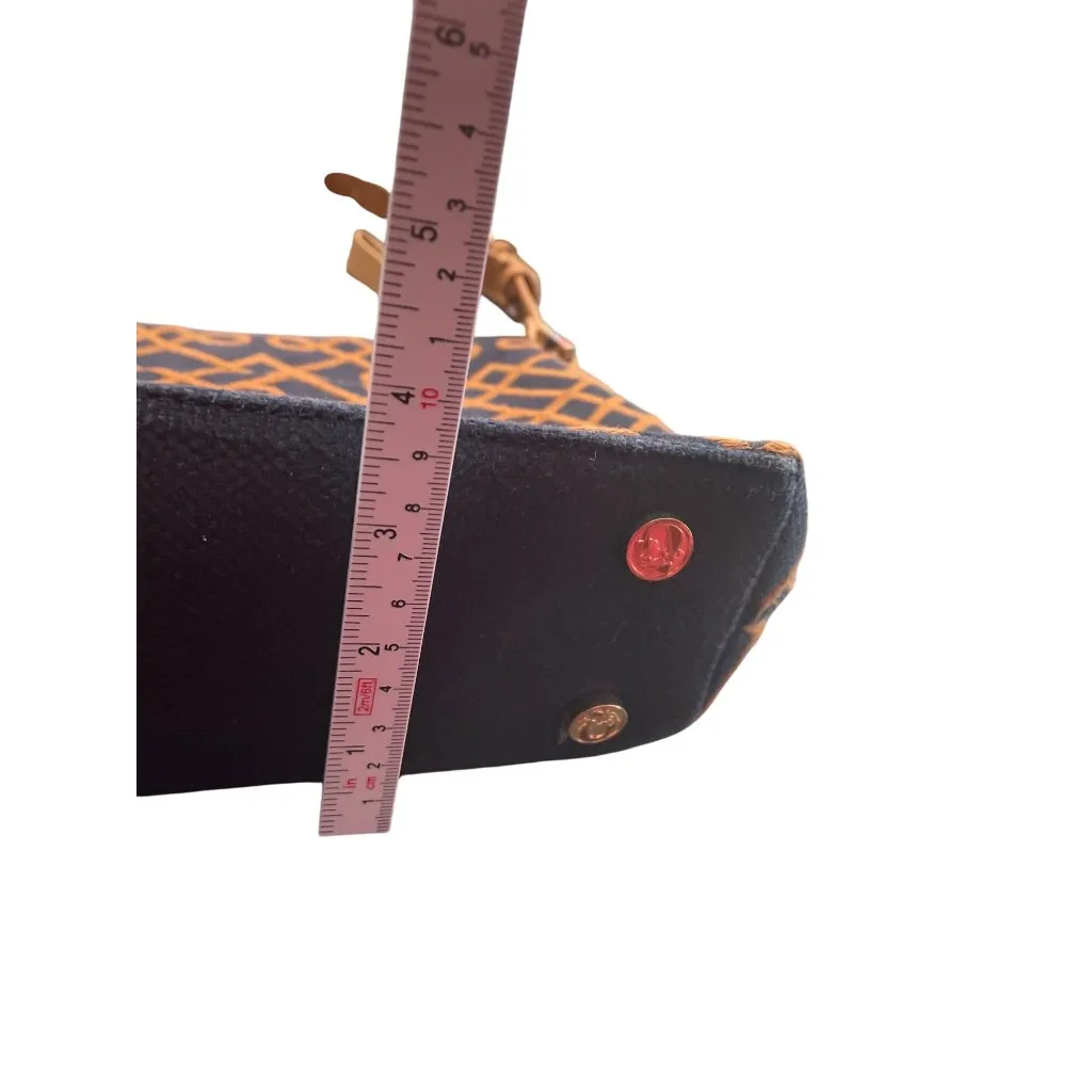 Spartina 449 Womens Brown Black Linen Leather Shoulder Handbag KU 8930 - Image 13