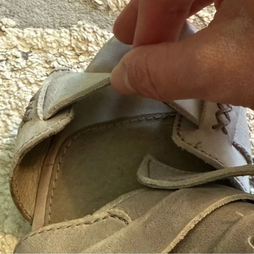 Sorel Nadia Buckle Leather Heeled Sandal in Grey/Kettle Size 8 - Image 12