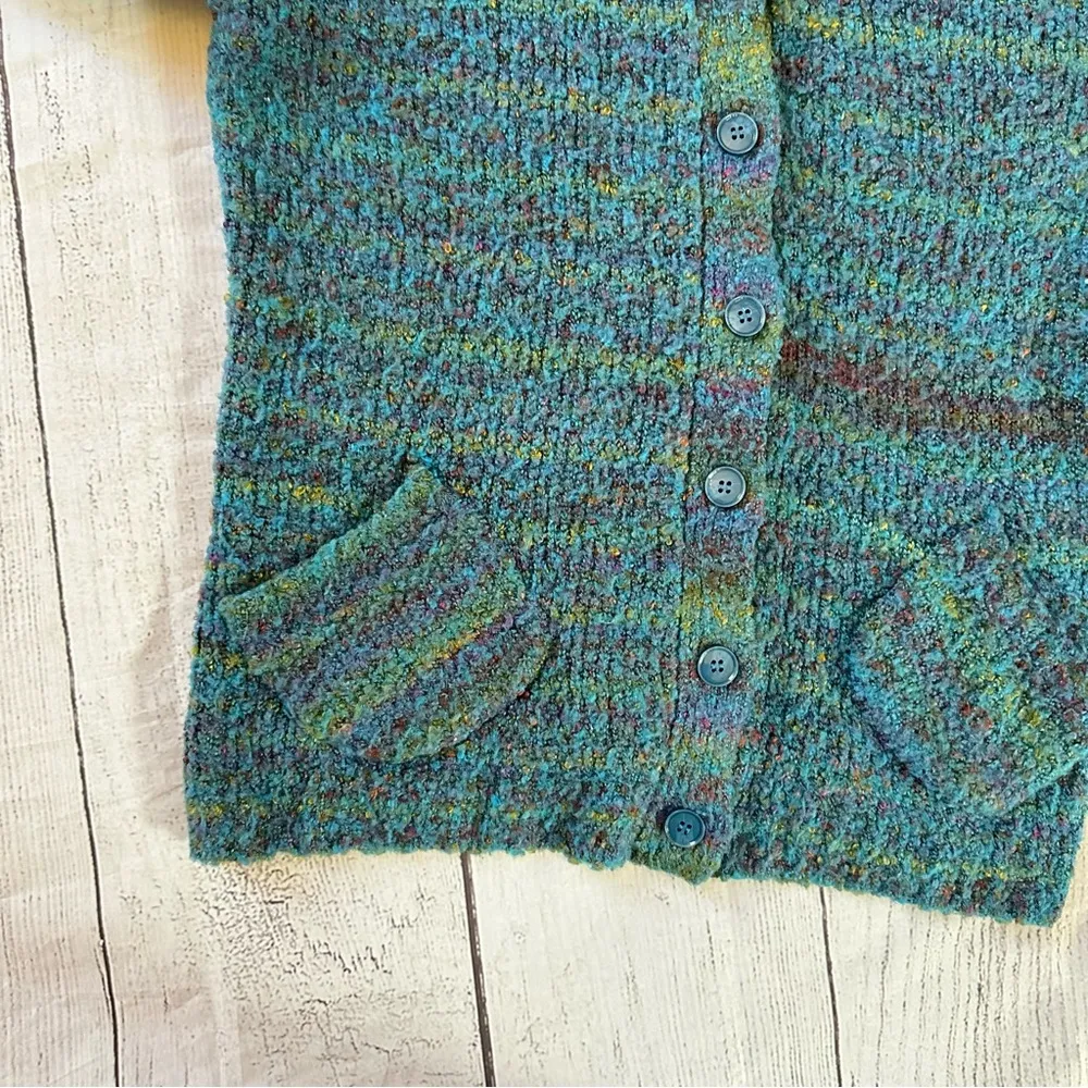 Appleseed’s Blue Green Long sleeve pockets Knit Cardigan Sweater no size tag - Image 8