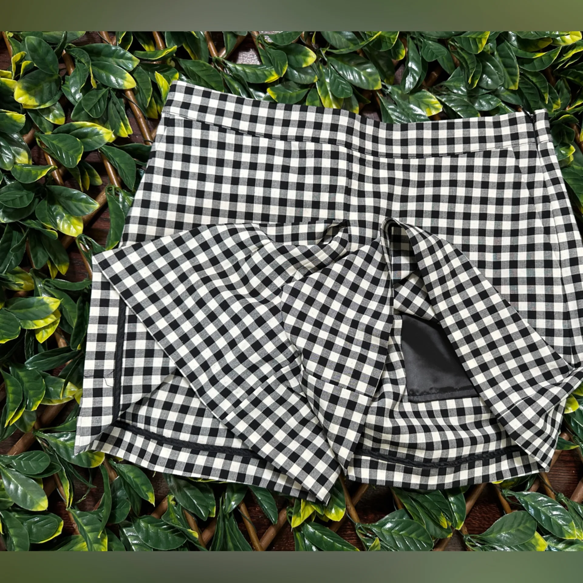 Madewell Black and White Checkered Skort Size 10 NWT - Image 3