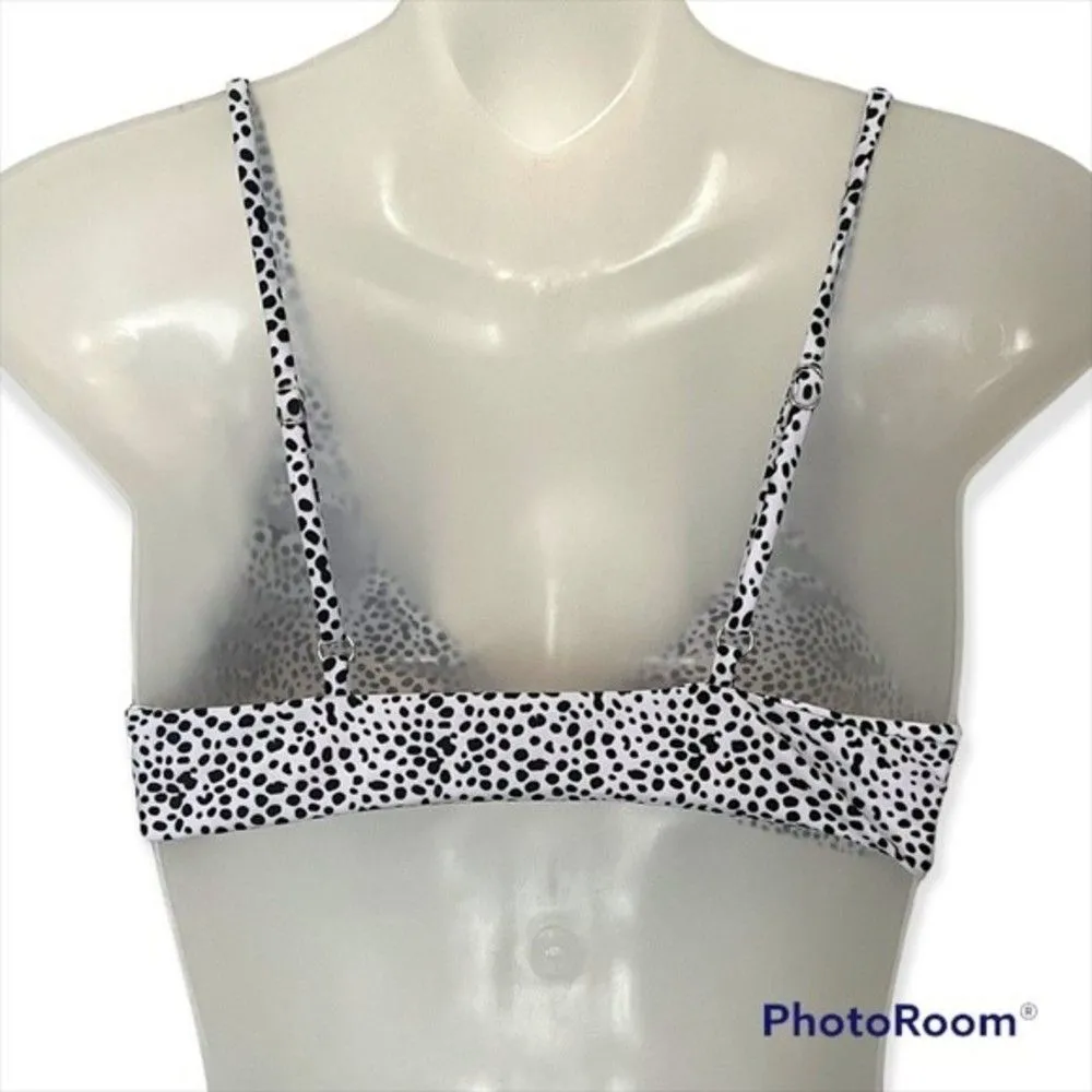 Black White Dalmatian Print Two Piece Bikini Size Medium - Image 4