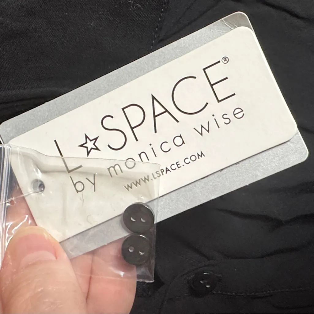 NWT L*SPACE Pacifica Tunic Black Interior Waist Drawstring Waist Boho Size XS/S - Image 7