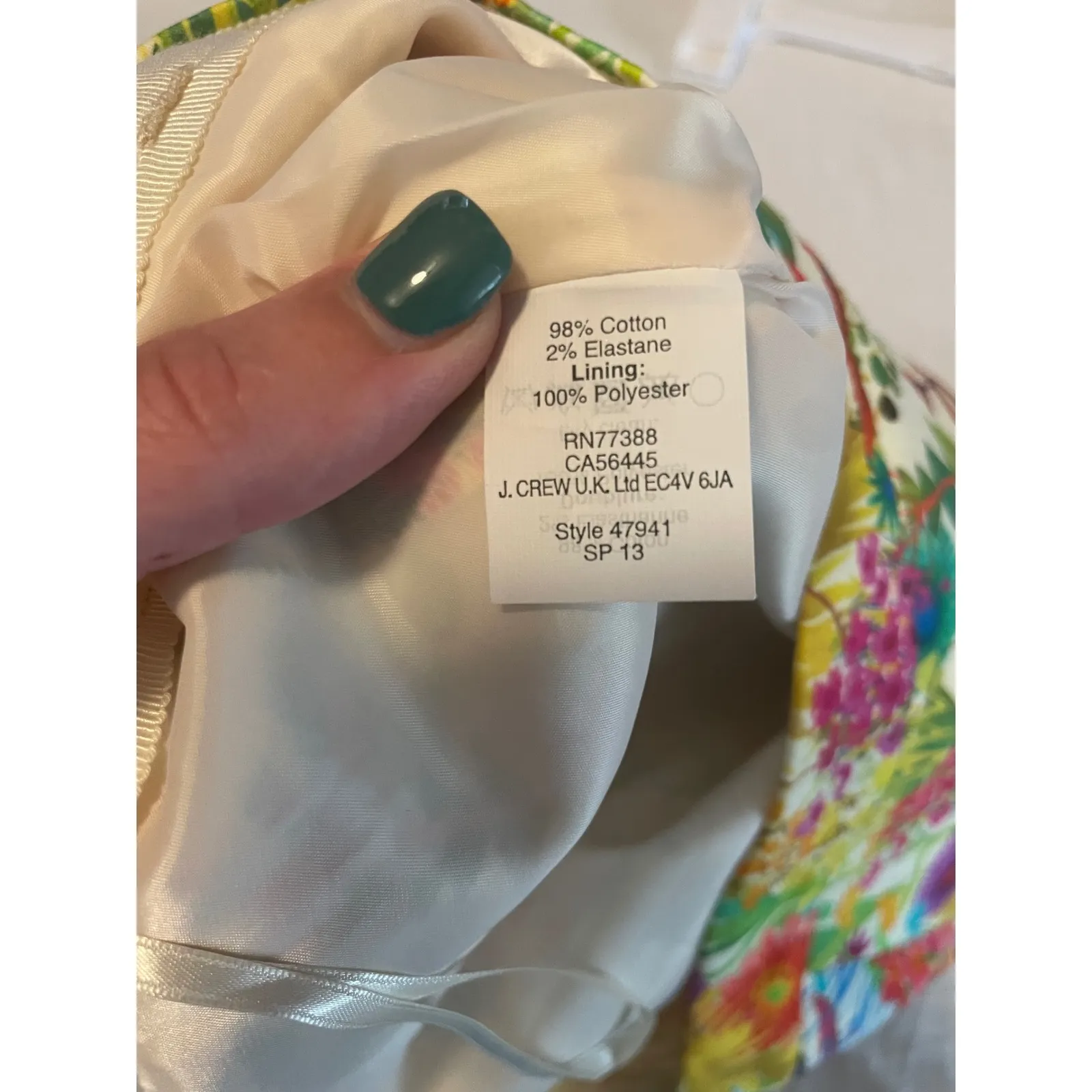 Liberty‎ Art Fabrics J.Crew Floral Print Skirt Colorful Mini Cotton Size 00 Yellow - Image 5