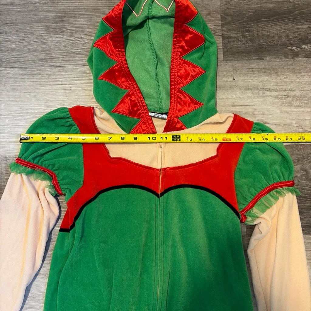 Briefly Stated Adult Festive Elf Costume Onesie size XS Red - Image 6