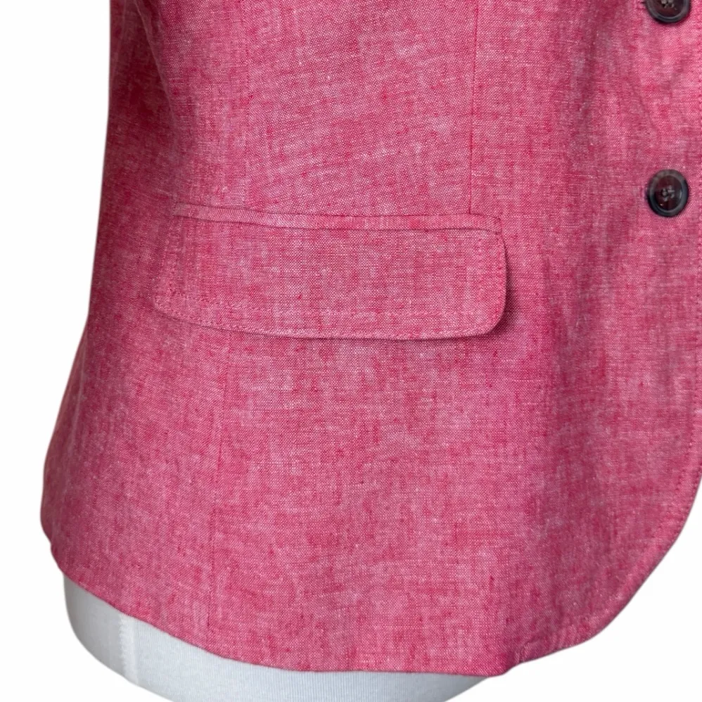 J.Crew Schoolboy Blazer Tailored Linen Blend Pink Rose Heather Women’s Size 12 - Image 11