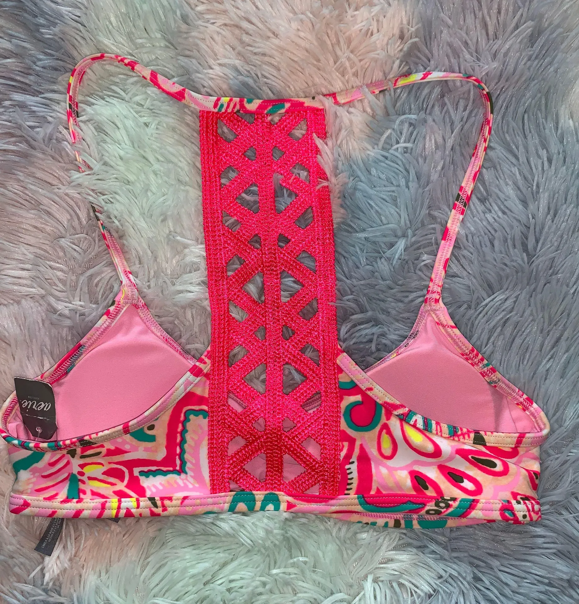 Pink Scoop Neck Bikini Top - Image 2