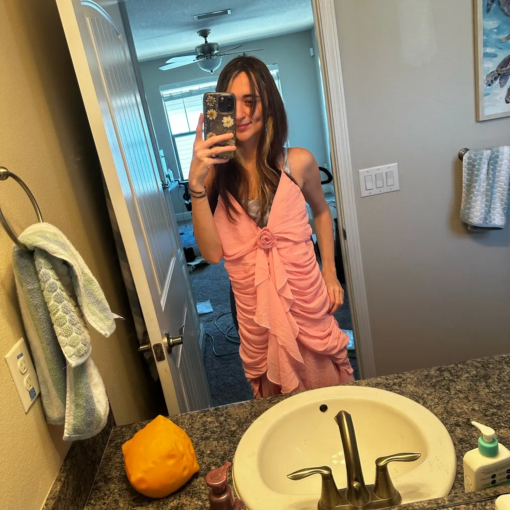 Chic Pink Maxi Dress with Ruffle Detail - Image 6