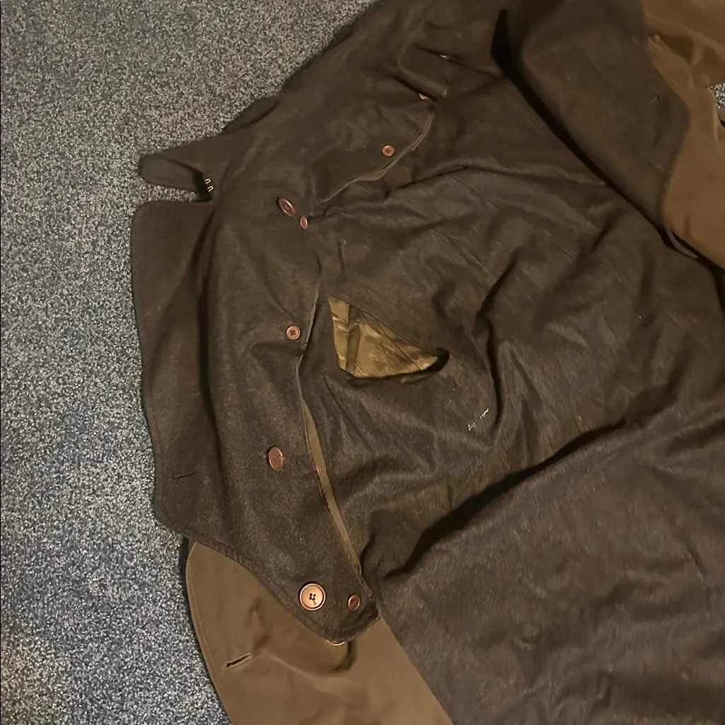 Calvin Klein belted classic raincoat wool removable lining WARM S $550 - Image 4