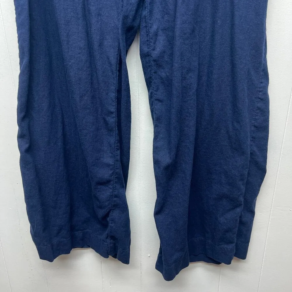 Caslon Womens Pants Petite L Pull On Wide Leg Linen Blend Vacation Coastal Beach - Image 4