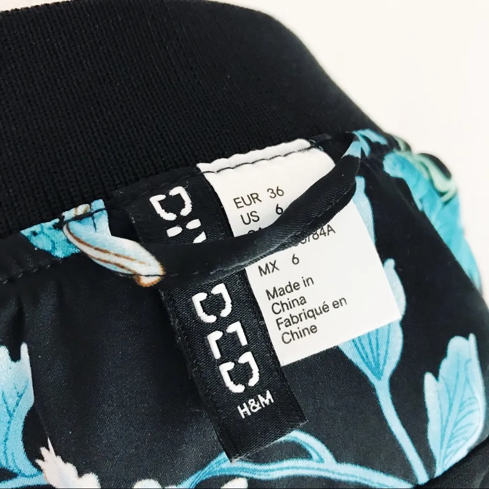 Satin Floral Bomber Jacket | Size 6 - Image 8